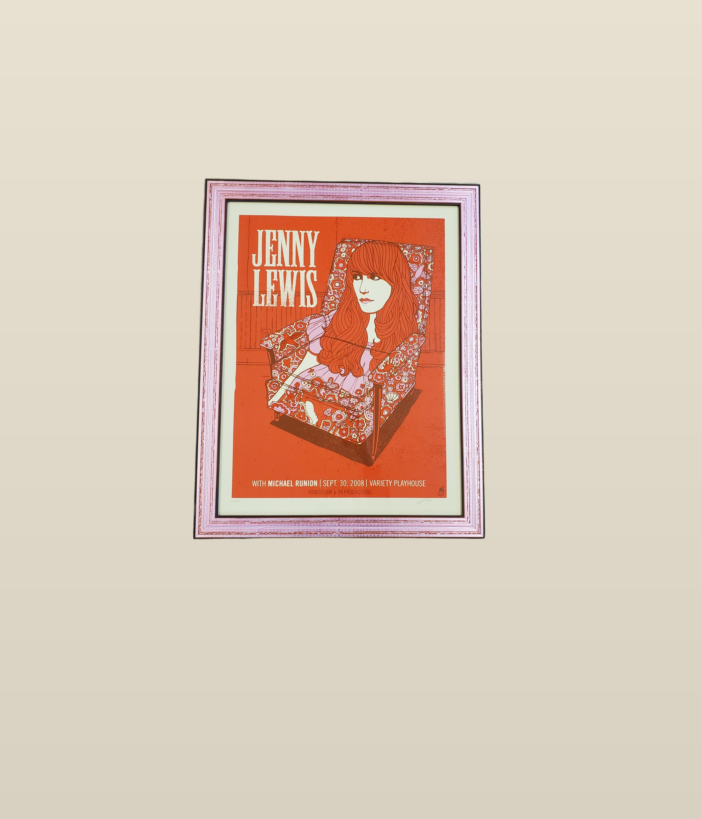 Framed concert poster with UV-protective glazing