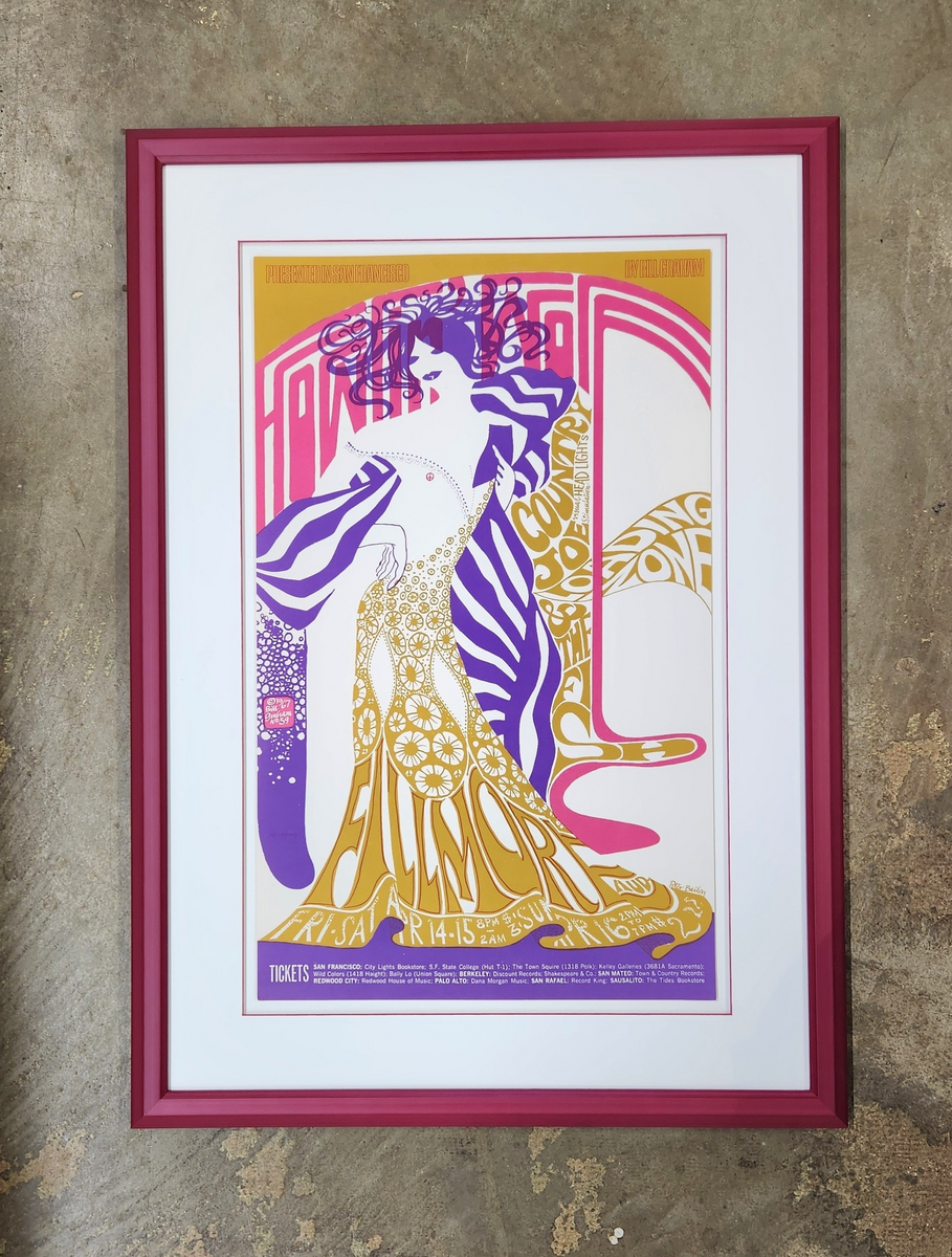 Framed concert poster with UV-protective glazing