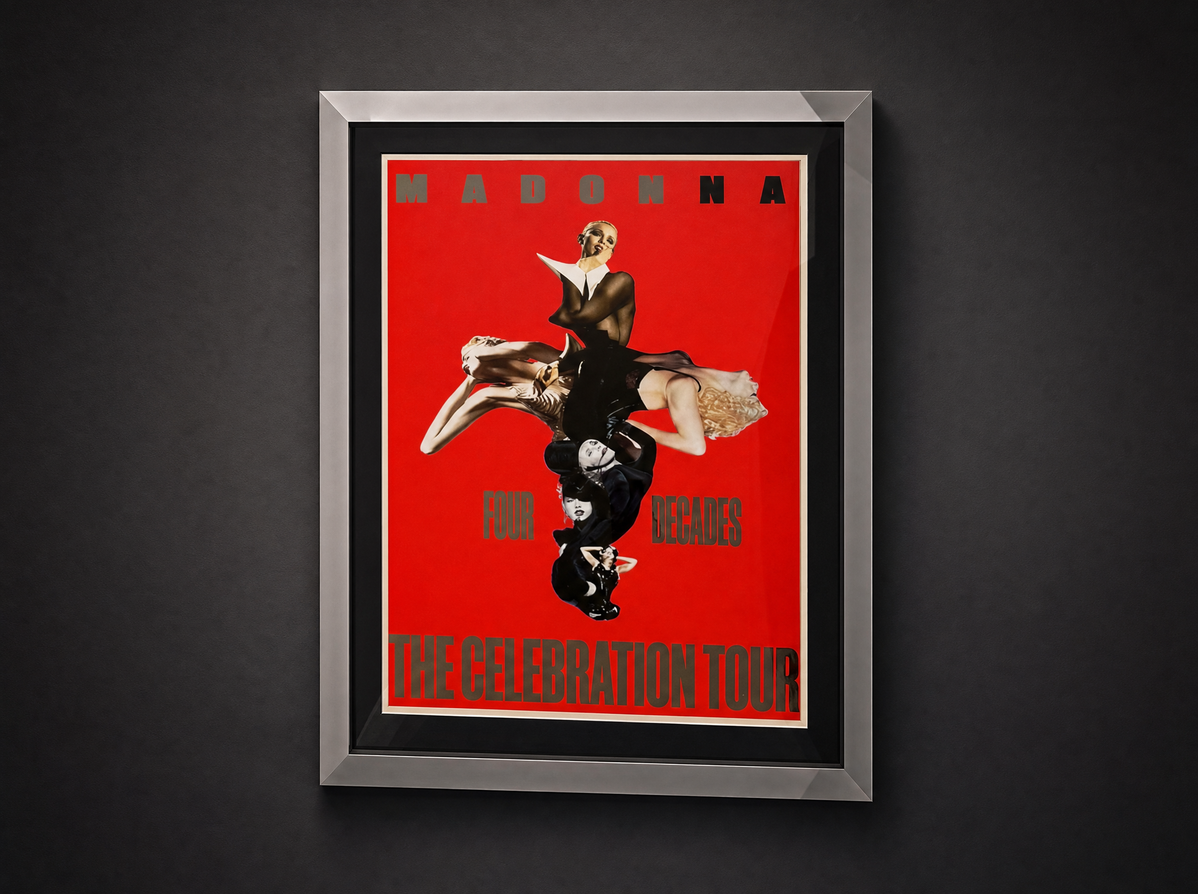 Framed concert poster with UV-protective glazing